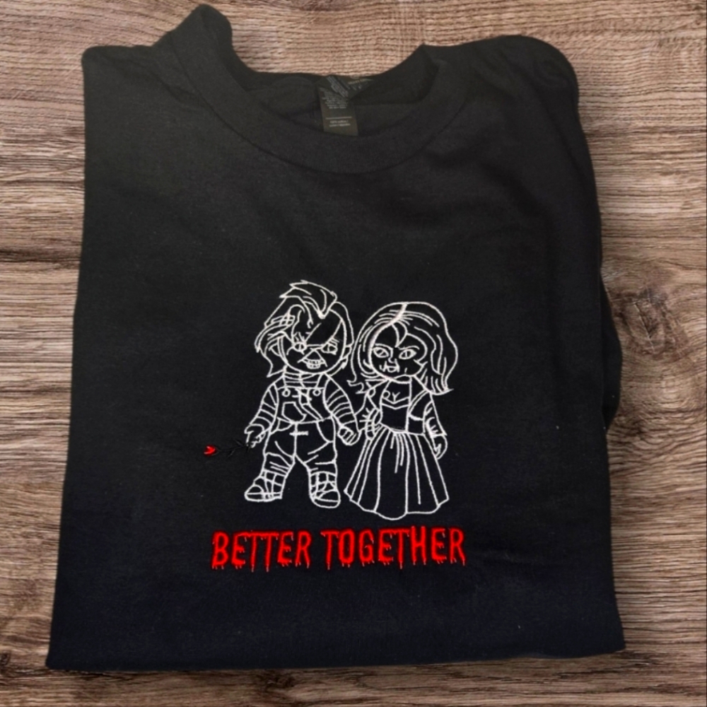 Chucky horror valentine sweater embroid